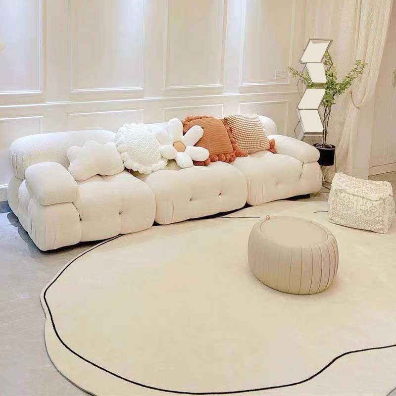Novelty Shade Tribal Diamond Rug Beige Polyester Carpet Stain Resistant Rug for Bedroom