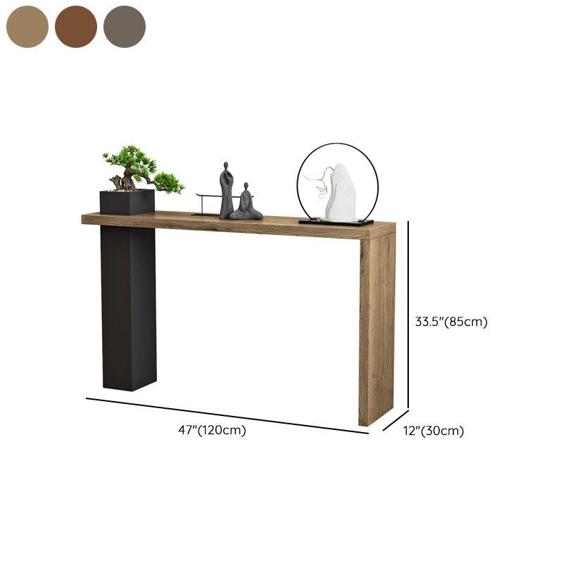 Solid Wood Rectangle Console Table 33.46-inch Tall Accent Table for Hall