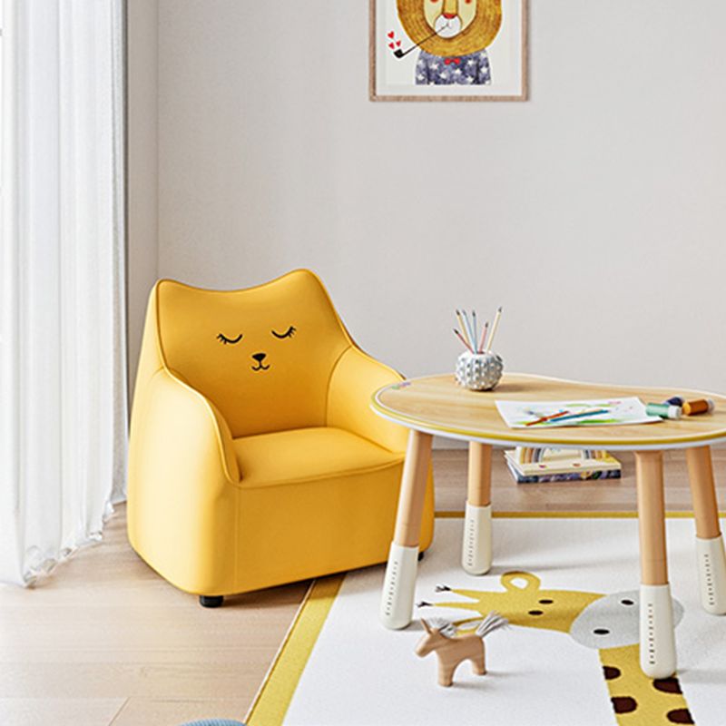 PU Chair Arms Included Basic Four Legs Chair for Living Room