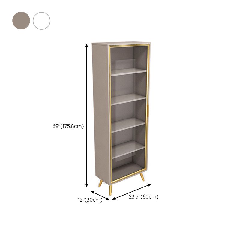 Glam Engineered Wood Bookcase Standard Closed Back Bookshelf with Cabinets