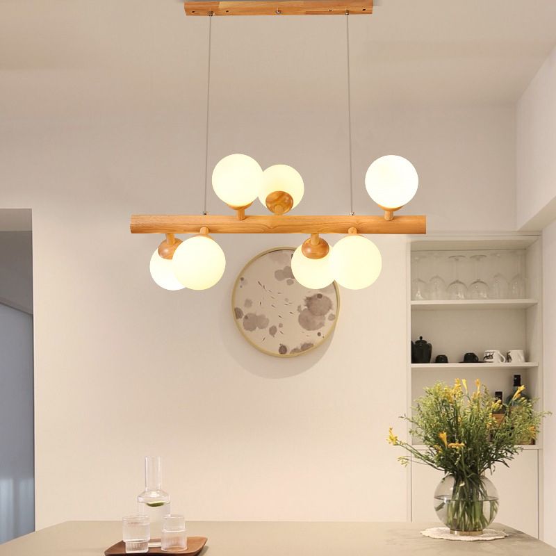 Modern Kitchen Island Lighting Globe Island Lighting Fixtures Wood Island Lamps in Brown