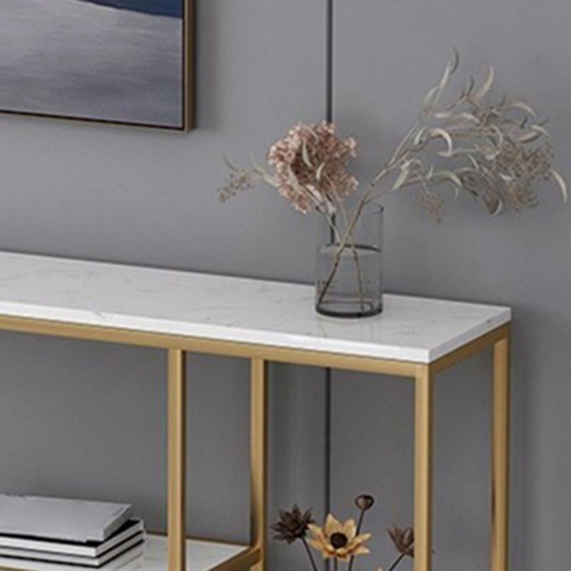 11.8" W Rectangle End Table Storage Slate Glam Console Table