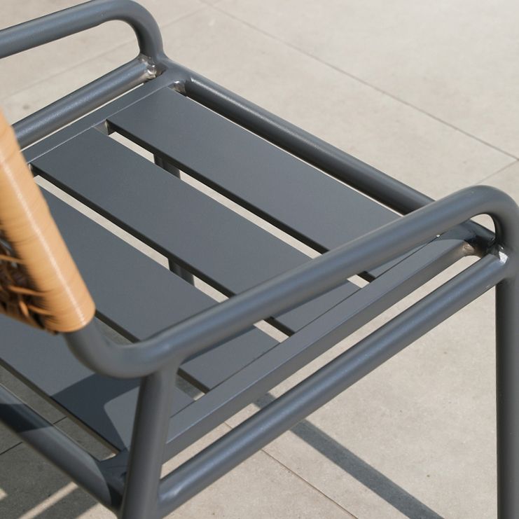 Boho Style Dining Set Grey Stone Rectangular 1/5/7 Pieces Dining Set