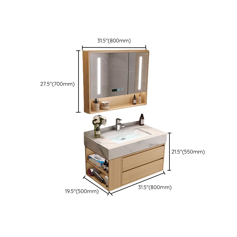 Gorgeous Sink Vanity Wood Wall-Mounted Mirror Cabinet Vanity Cabinet with Storage Shelving