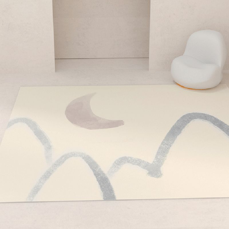 Minimalist Irregular Print Rug Apricot Tone Polyester Area Carpet Washable Rug for Living Room