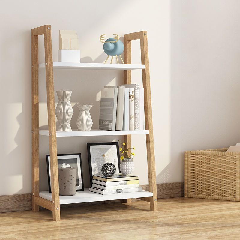 Open Back Bookshelf Contemporary Style Bookcase for Study Room Office