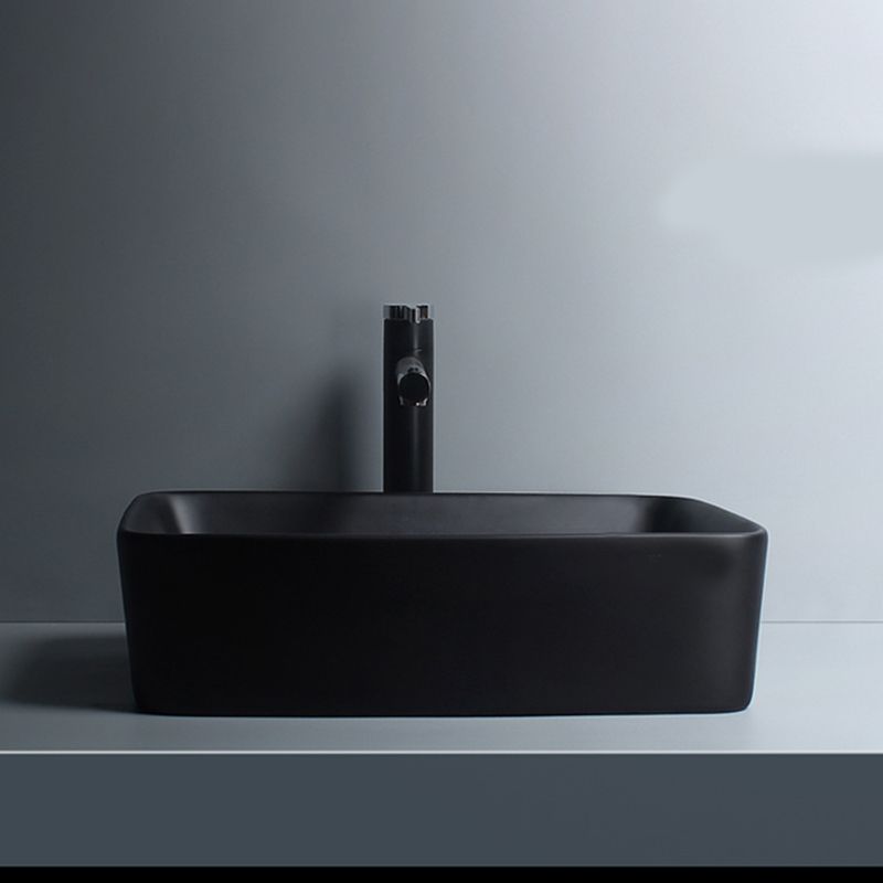Modern Vessel Lavatory Sink Porcelain with Faucet and Basin Bathroom Sink