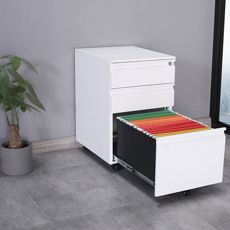 Contemporary Steel File Cabinet File Pedestal Filing Cabinet with Lock and Storage