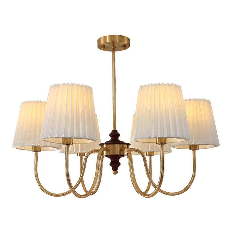 French Style Ceiling Light Cylinder Shape Ceiling Lamp with Fabric Shade for Bedroom