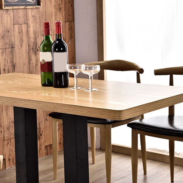 Modern Wooden Dining Room Table with Metal Legs for Living Room