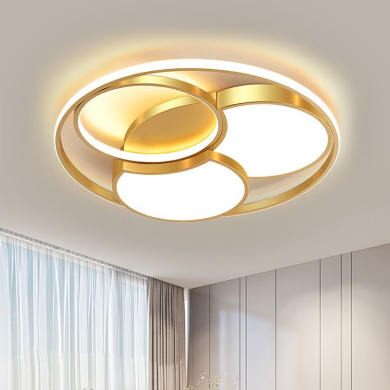 Gold Blossom Flush Light Fixture Modernist LED Metal Flush Mount Lighting, 16.5"/20.5"/24.5" Width (The customization will be 7 days)