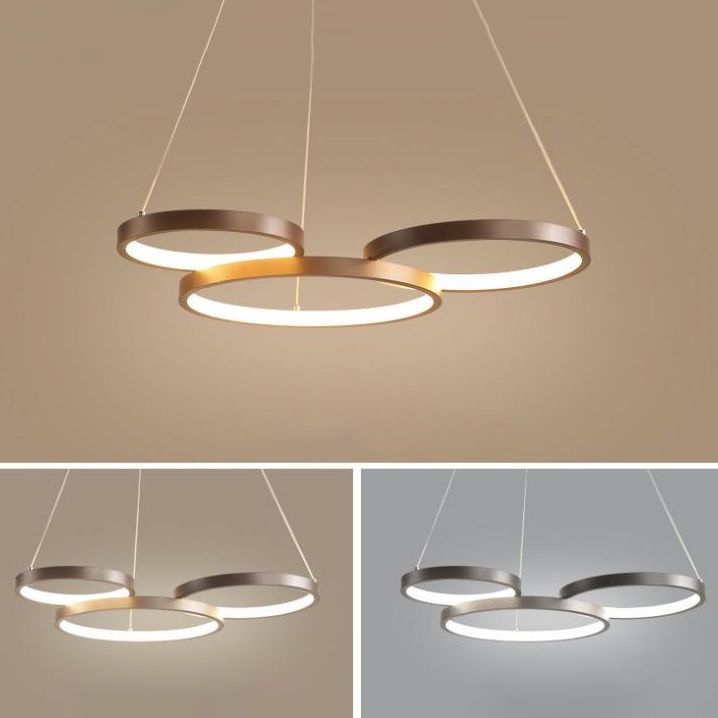 Metalen ringverhangverlichting Moderne stijl Multi -lichten kroonluchter lamp