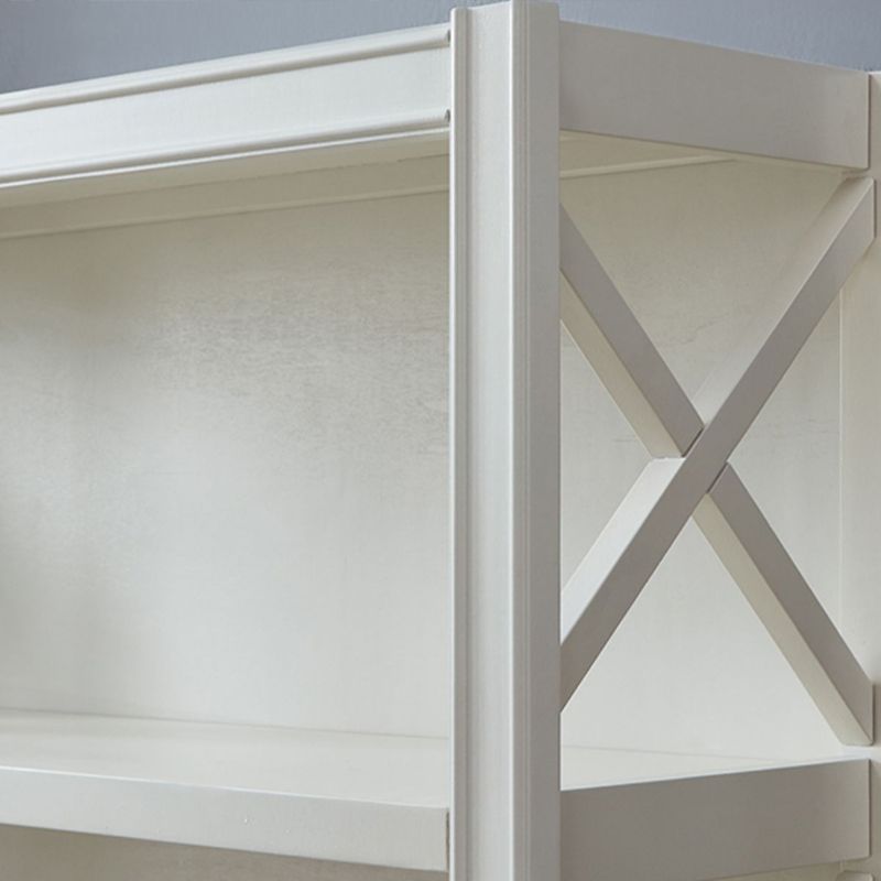 Standard Wooden Bookshelf Closed Back Contemporary Bookcase with Drawers