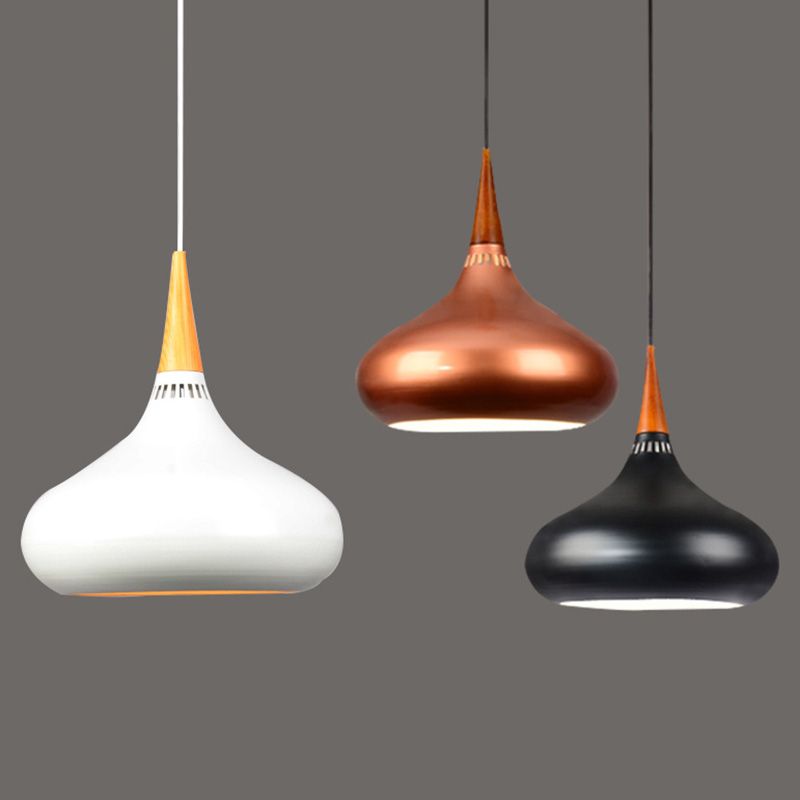 Teardrop Down Lighting Pendant Modern Style Metal Hanging Pendant Light for Dinning Room