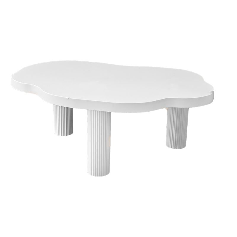 Modern Free Form 3/4 Legs Coffee Table White Wood Coffee Table Set