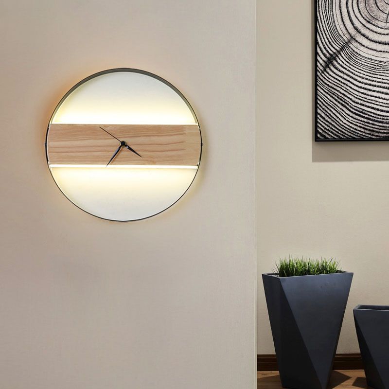 Modern Clock Wall Lighting Study Study Study Study Light Funce in beige