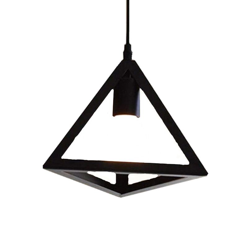 Modern Triangle Hanging Ceiling Light Metal 1 Light Pendant
