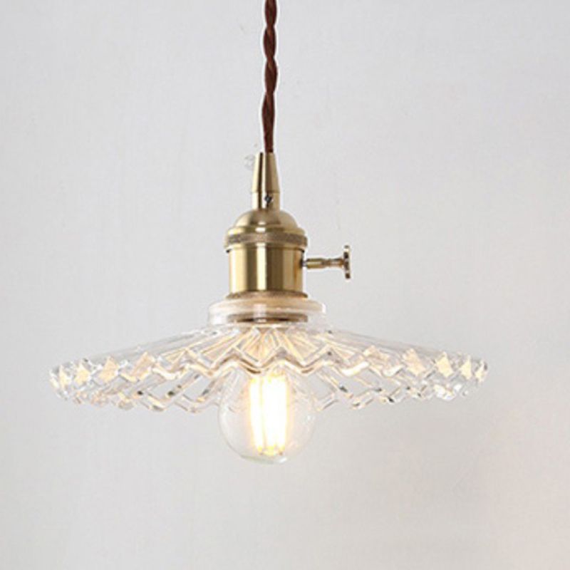 1 Light Ceiling Light Modern Transparent Glass Ceiling Fixture for Restaurant
