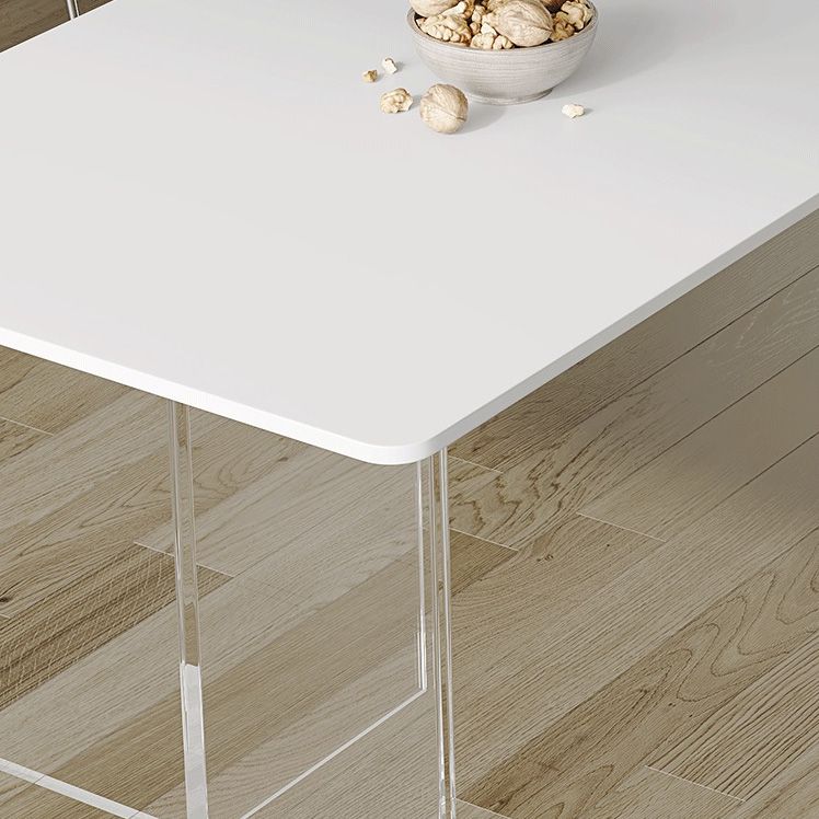 Stone Dining Table Modern Table with Double Pedestal Base for Dining Room