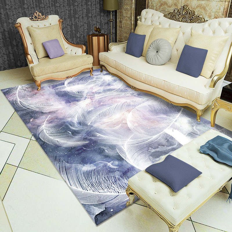 Funky polyester tapijt Modern Plant Print Area Tapijt Woonkamer Tapijt met niet-slipachter