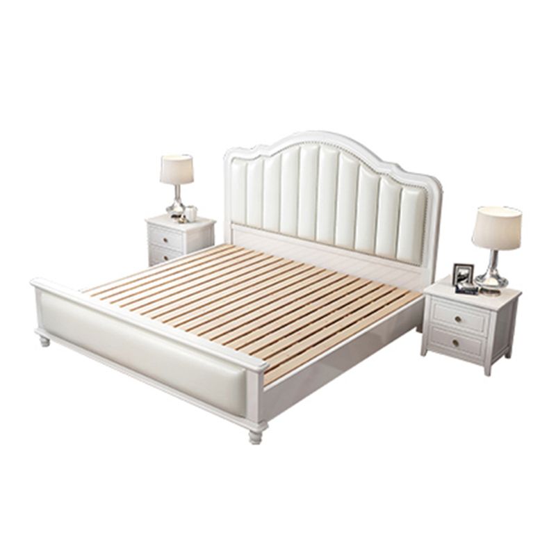 Glam Solid Wood Mattress Included with Headboard Arched Panel Bed
