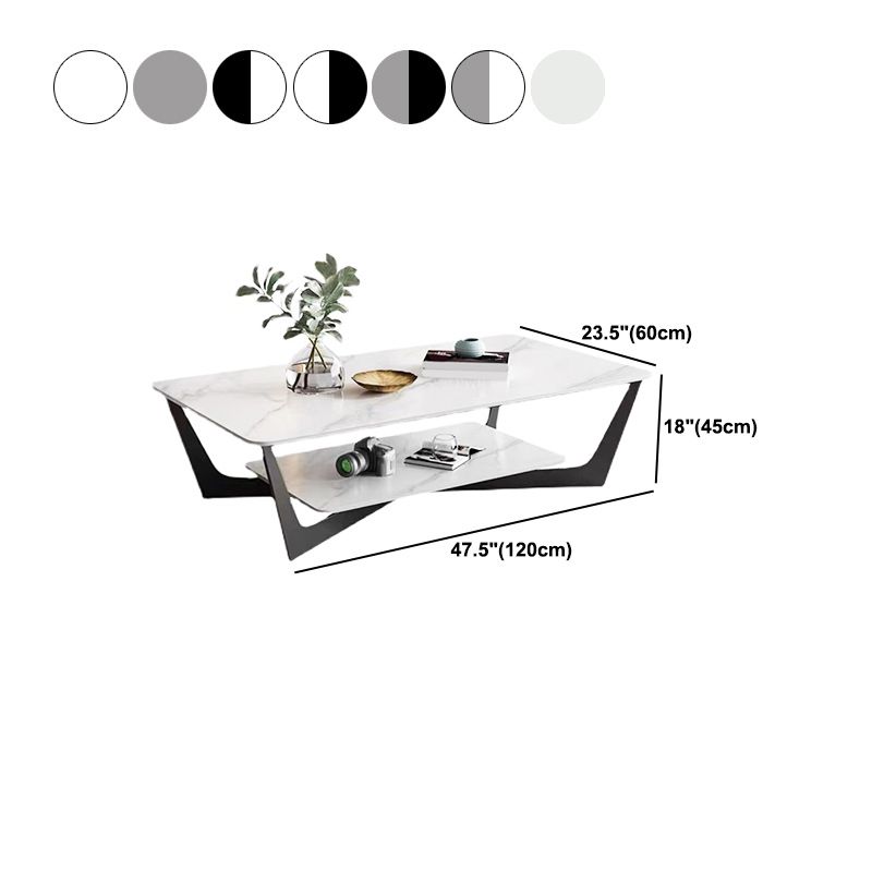 Slate Rectangular Coffee Table Minimalist Coffee Table for Living Room