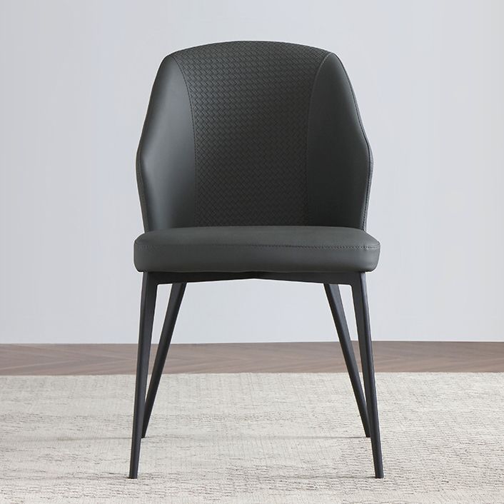 Contemporary Chair Armless Windsor Back Side Chairs for Kitchen with Metal Legs