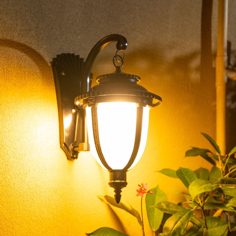 Traditional Bell Wall Mount Light Single Opal Glass Wall Light Fixture for Outdoor
