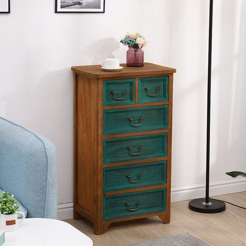 14" W Vintage Solid Wood Lingerie Chest Vertical Storage Chest with Drawers