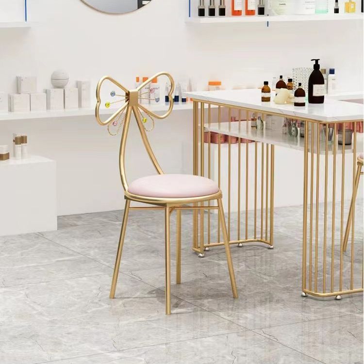 Glam Metal Dining Room Chairs Open Back Dining Side Chair for Restaurant Use