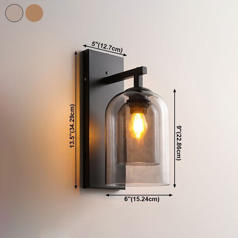 Lampada montata a parete a parete singola con sconde murale di stile industriale per camera da letto