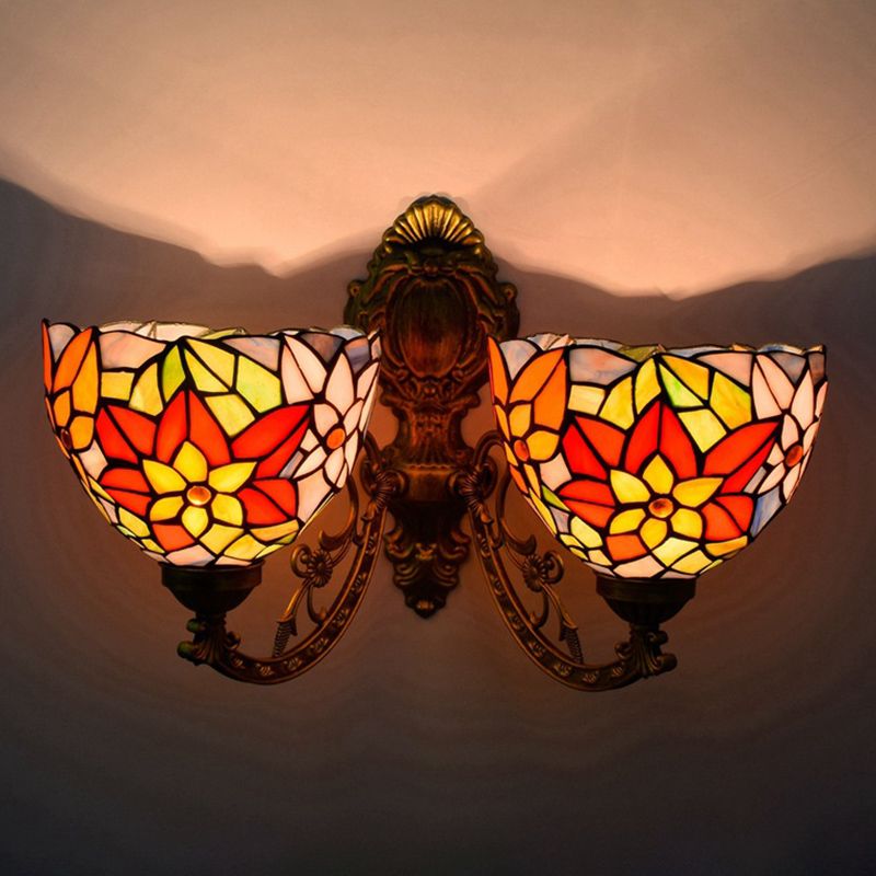 Tiffany Bell Vanity Lighting Glass 2-Light Vanity Lamp for Bathroom