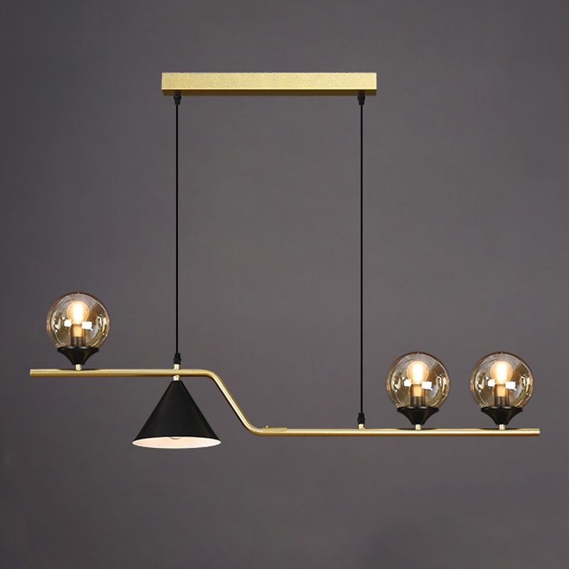 Contemporary Style Spherical Hanging Pendant Lights Glass Island Lights