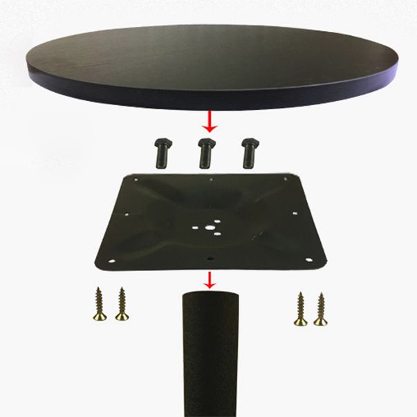 Modern Wooden Top Dining Table for 2 Person with Metal Pedestal Base