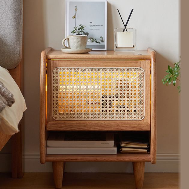 Light Wood End Table for Nursery Oak Bedside Table for Nursery