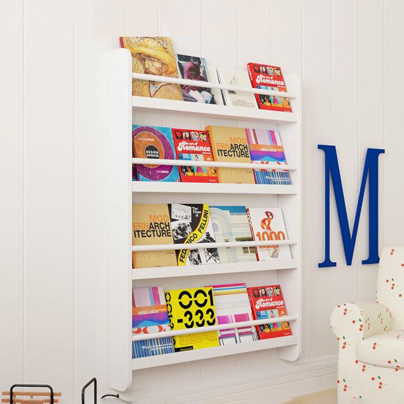 Pine Wood Wall Unit Bookshelf Scandinavian Vertical Bookcase for Home