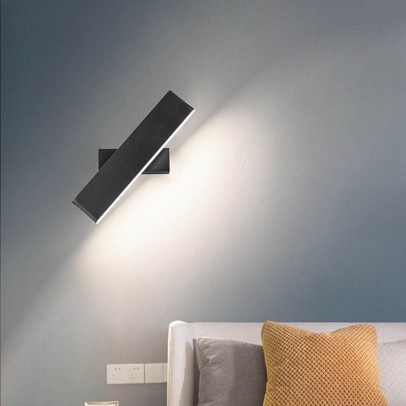 Single Modernism Polished Finish Wall Mounted Sconce Metal LED Wall Light