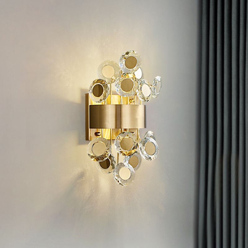LED CRISTAL LED INTÉRÉCURÉ MUR MUR MID CELLET SIVILLE FINE CIRCULCUL PALLARE SCONCE LIGHT DIMINE