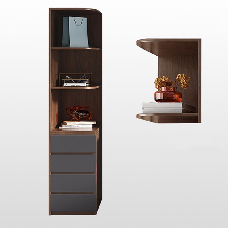 Wooden Wardrobe Armoire with Drawer Modern Hinged Wardrobe Closet