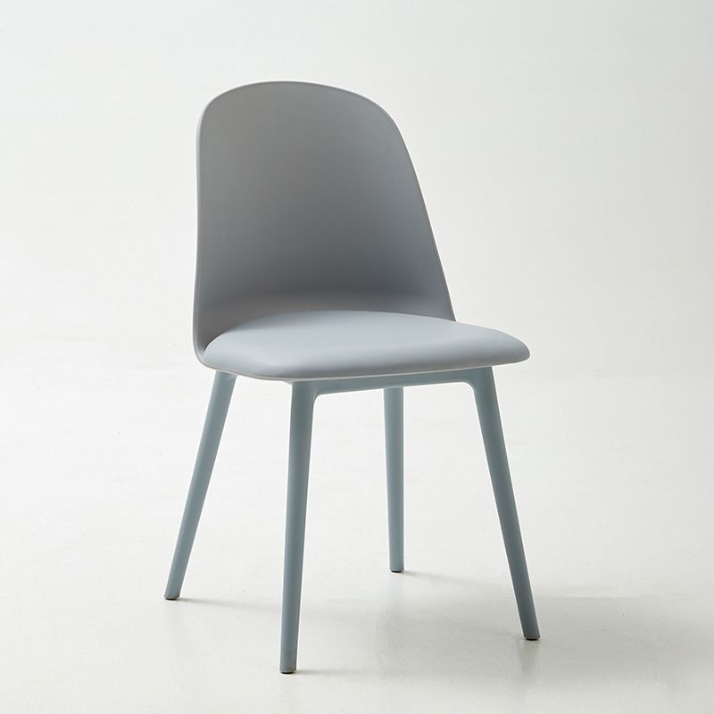 Modern Dining Chair Armless Dining Chair with Plastic Legs for Kitchen