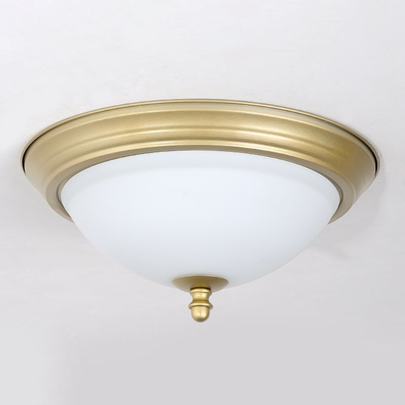 Glass Ceiling Mount Light Fixture Bowl-Shaped LED Traditional Flush Mount Ceiling Light Fixture