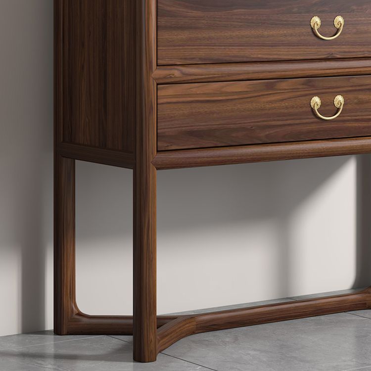 Dark Brown 3 Drawers Chest 14.97" Wide Solid Wood Accent Chest