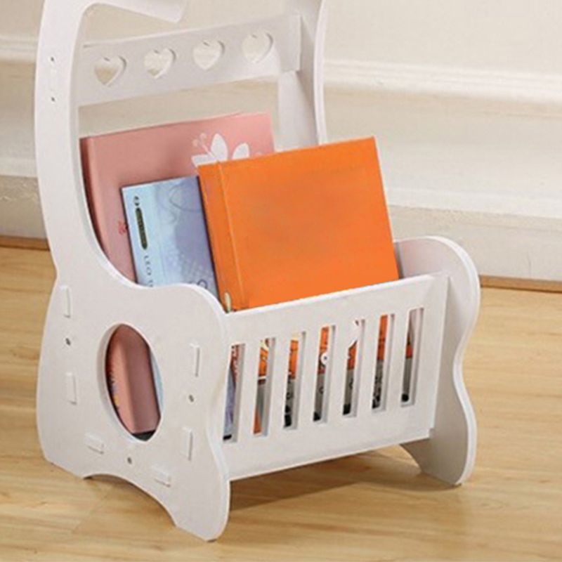 Contemporary Round & Rectangular End Table in White with Storage