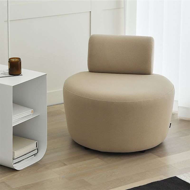 Contemporary Faux Leather Slipper Accent Chair with Fixed Back