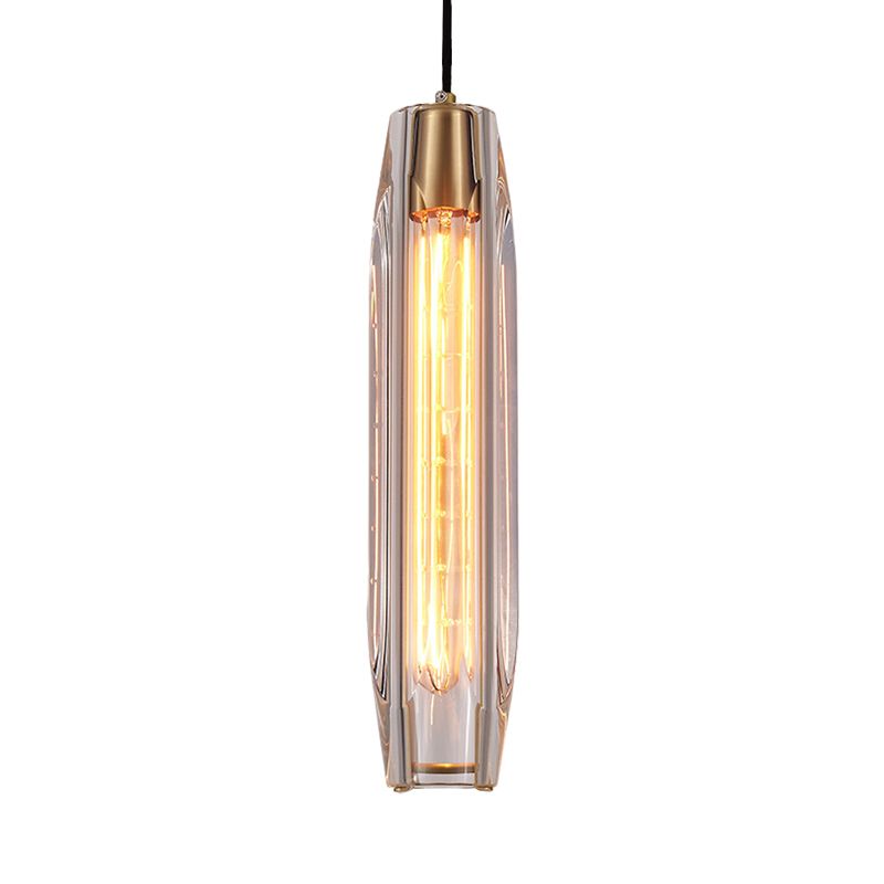 Colgante contemporáneo de colgante 1 bulbo de cristal transparente de vidrio colgante de lámpara colgante