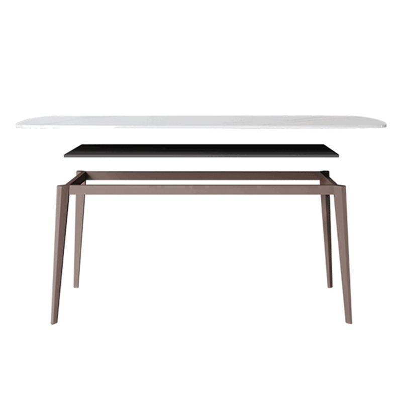 Modern Rectangle Dining Table 4 Legs Dining Table for Kitchen