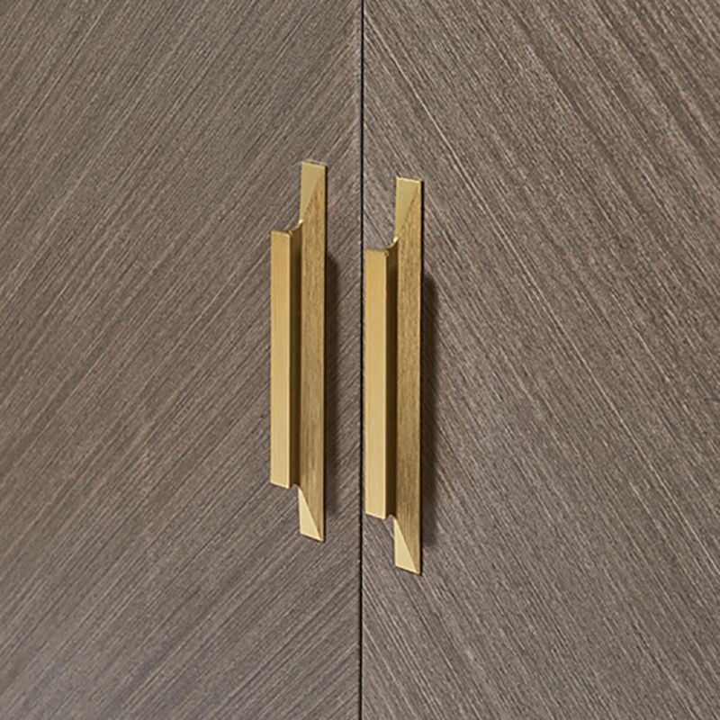 Glam Wood 42.5"H Sideboard Buffet Dining Room Brown Buffet Server with Drawers and Storage