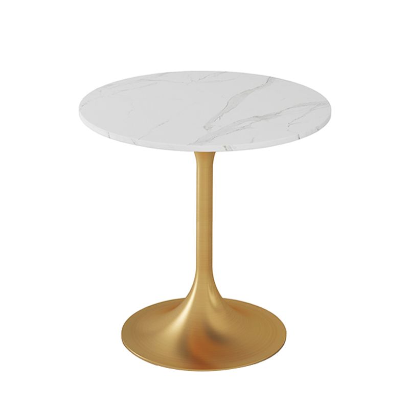 1/2/4/5 Pcs Metal Glam Dining Room Set with Round Table and Metal Base Dining Set