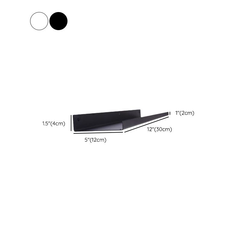 Metal Floating Bookcase Industrial Closed Back Bookshelf with Shelves