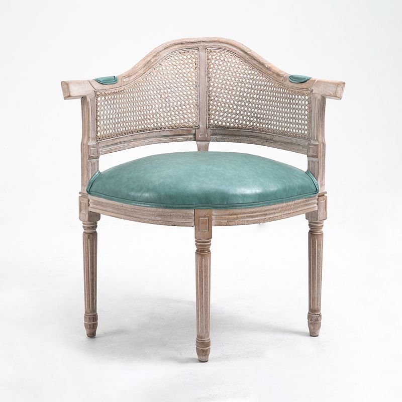 Fauteuil de salle à manger de chaises de salle à manger en osier de style campagnard avec les jambes naturelles